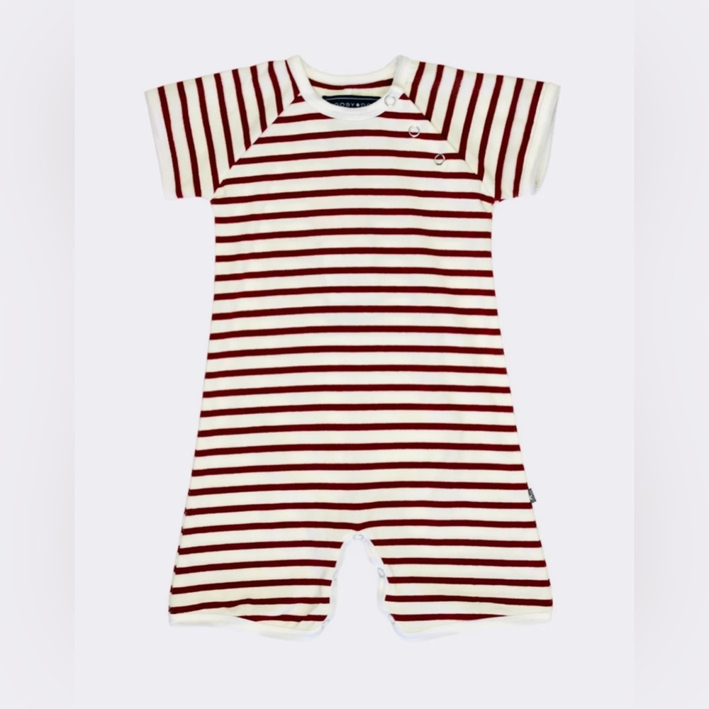BRAND NEW W/Tags - Toobydoo One-Piece Romper - Red & White Striped